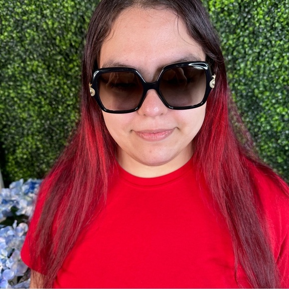 CHLOE - VERA BLACK SCALLOPED SQUARE FRAME SUNGLASSES - NEW - Picture 14 of 15